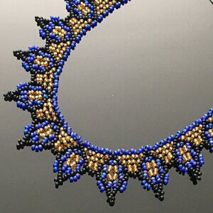 Handcrafted Tribal Beaded Spike Choker- Bold Artisan Statement Fringe Collar